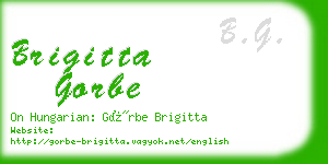 brigitta gorbe business card